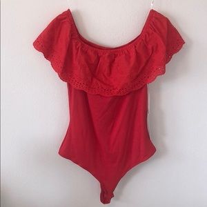 Iris red off the shoulder bodysuit size medium